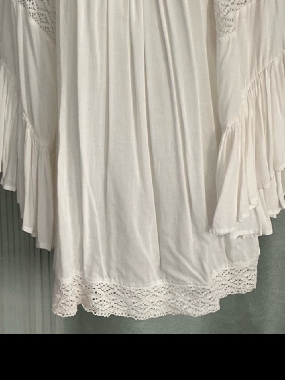 Surf Gypsy White Peasant Top With Angel Sleeves - Picture 10 of 10